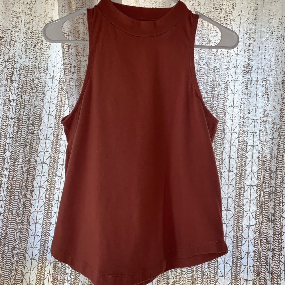Madewell Burnt Red Mock Neck Tank